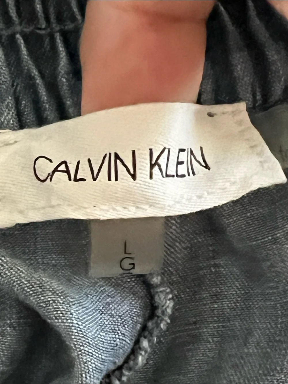 Calvin Klein Drawstring High-Waist Chambray Shorts - Blue